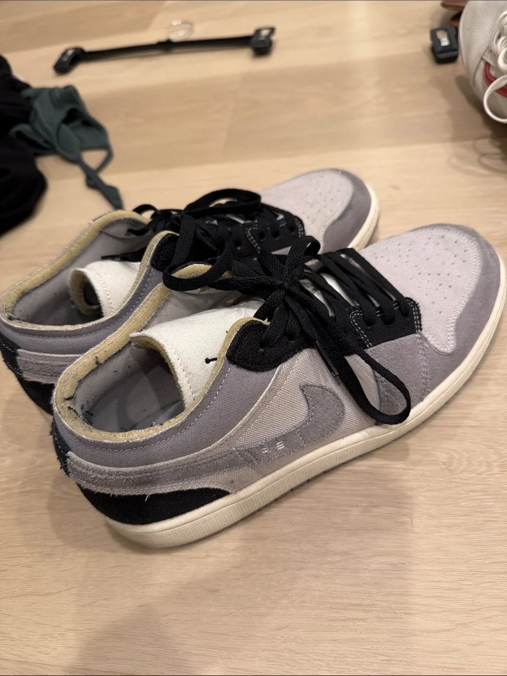 Nike Low-Top Sneakers in Gray, Black, and Cream